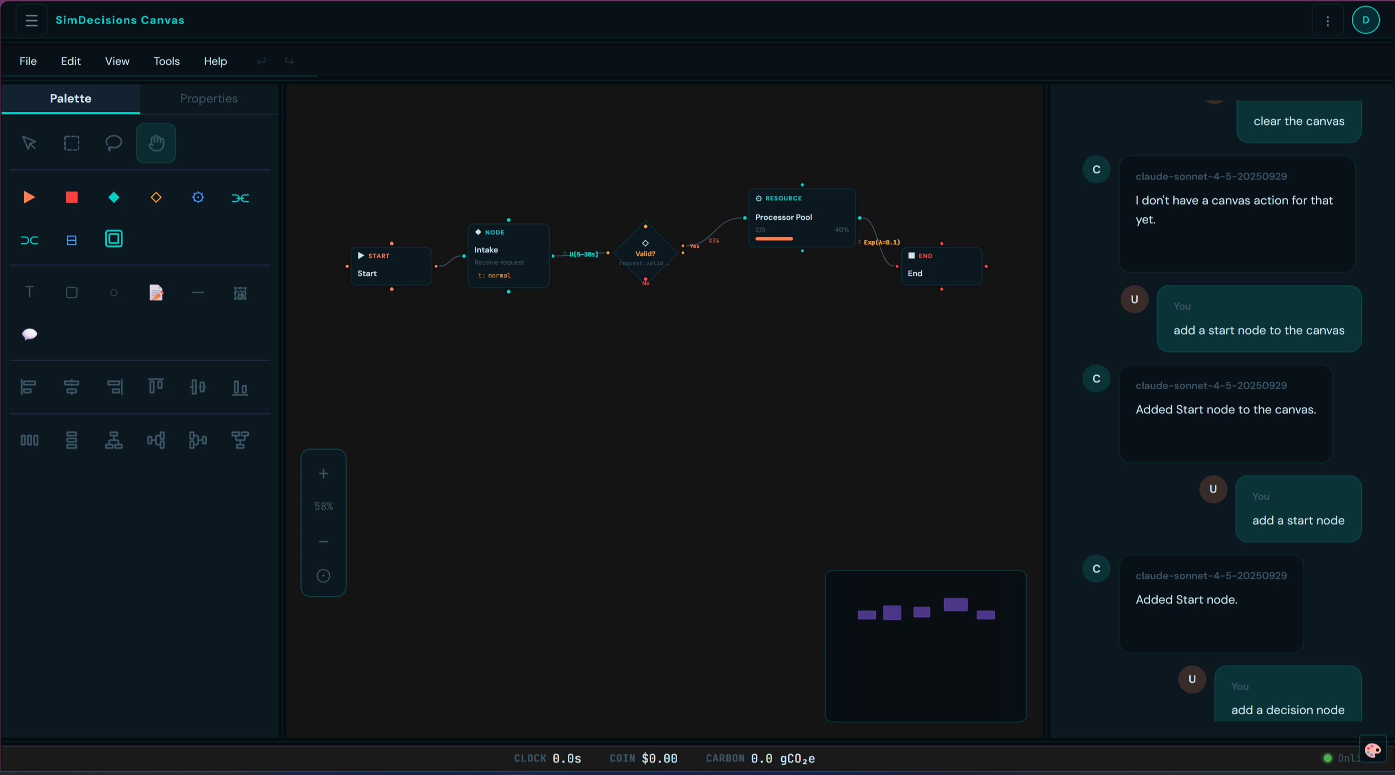 ShiftCenter canvas working terminal